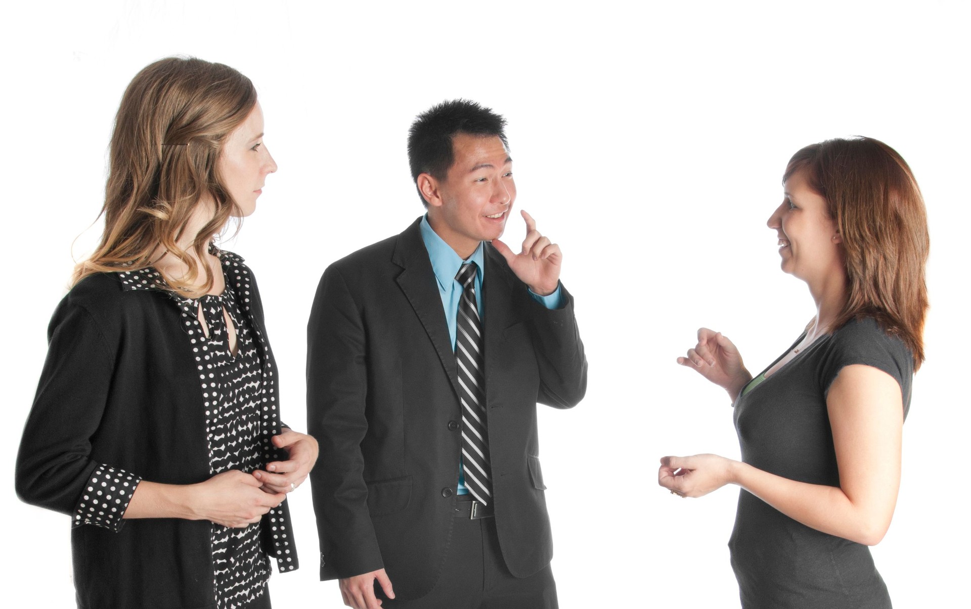 Deaf Coworkers Talking Together